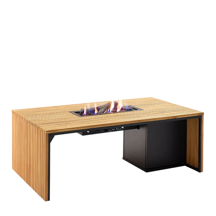 Cosibridge 140 - teak - tavolo fuoco a gas