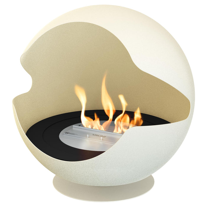 Globe Crystal Pearl Low - pearl white - ethanol fireplace