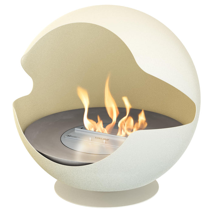 Globe Crystal Pearl Low - pearl white - ethanol fireplace