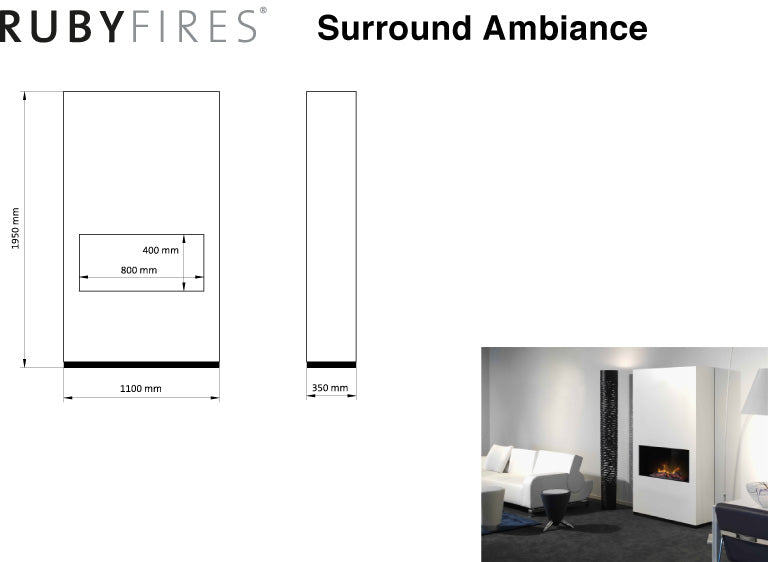Ambiance (wall model) - Electric fireplace - Opti-Myst