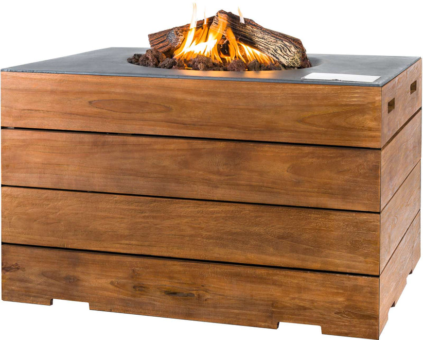 Angolo Grande Teak - gas-powered garden fireplace