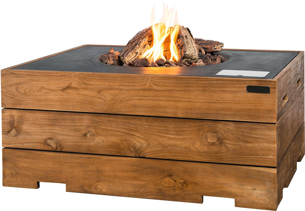 Angolo Teak - gas-powered garden fireplace