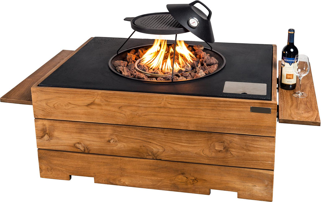 Angolo Teak - gas-powered garden fireplace