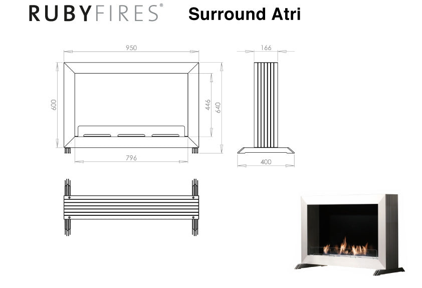 Atri (Freestanding) - Ethanol fireplace