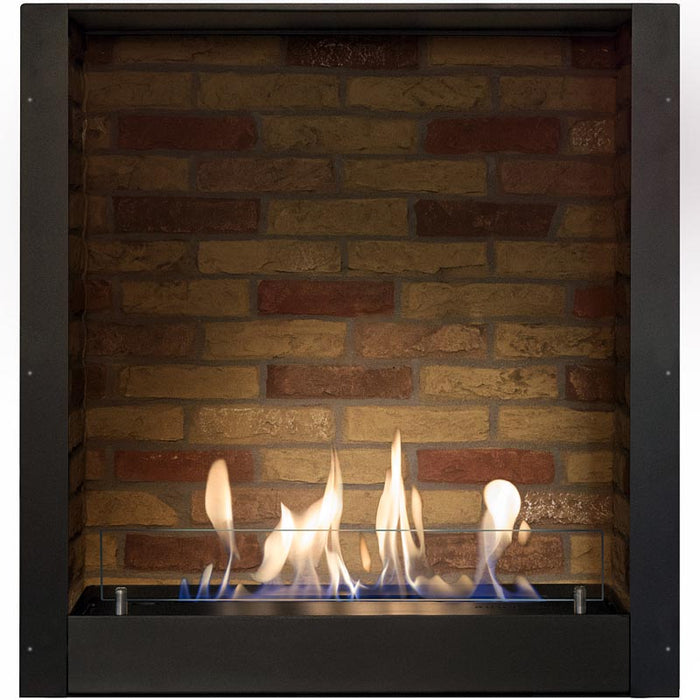 Burning insert L - large with stone motif - ethanol fireplace insert