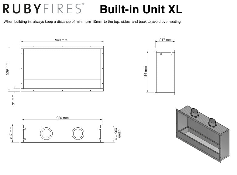 Burner insert XL - Ambiance - Ethanol fireplace insert