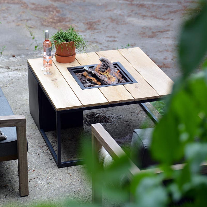 Cosiloft 100 - Black Teak - Gas fire table