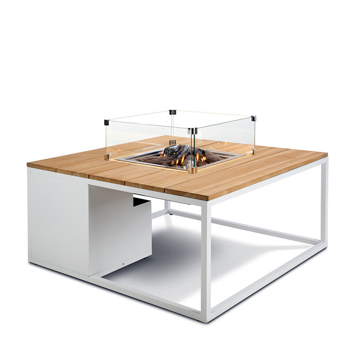 Cosiloft 100 - Teak Bianco - tavolo con fuoco a gas