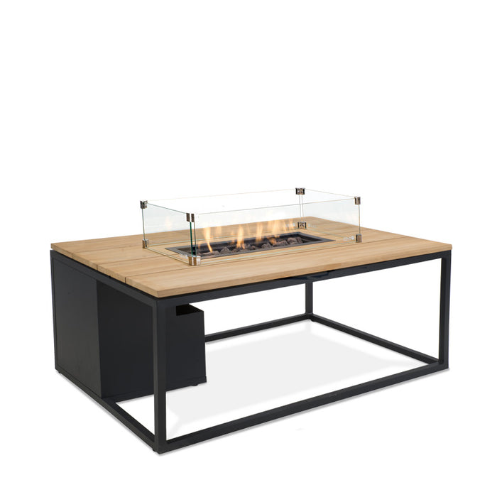 Cosiloft 120 - Teak Nero - tavolo con fuoco a gas