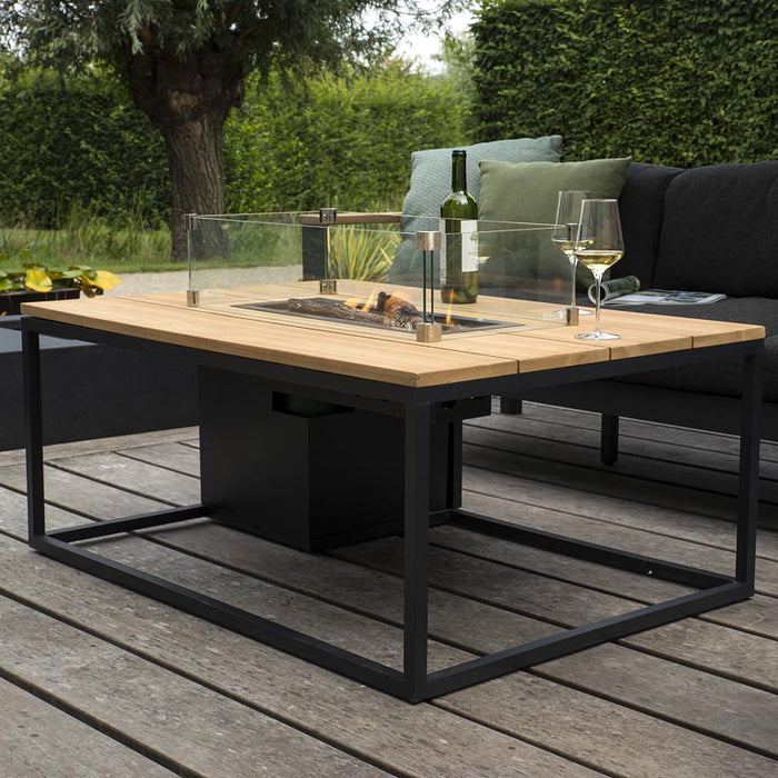 Cosiloft 120 - Black Teak - Gas fire table