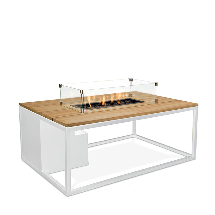 Cosiloft 120 - White Teak - Gas-Feuertisch