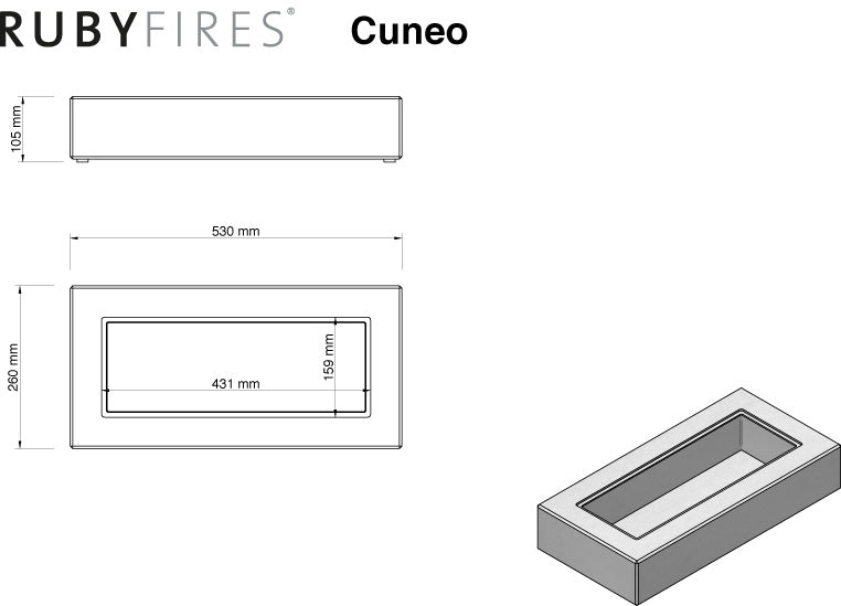 Cuneo - Ethanol-Tischfeuer