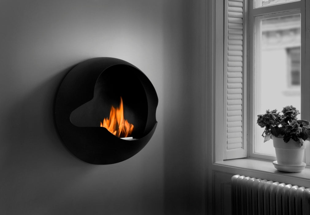 Cupola Black - black - ethanol wall fireplace