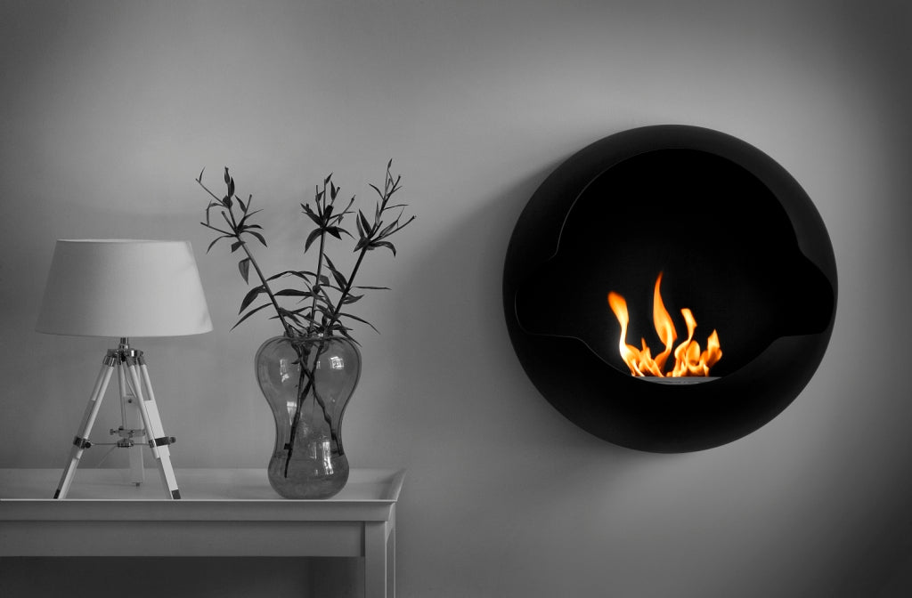Cupola Black - black - ethanol wall fireplace