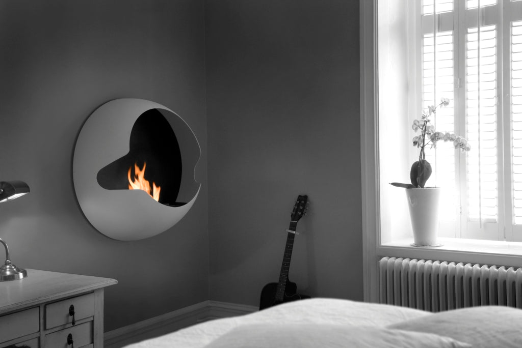 Cupola White - white - ethanol wall fireplace