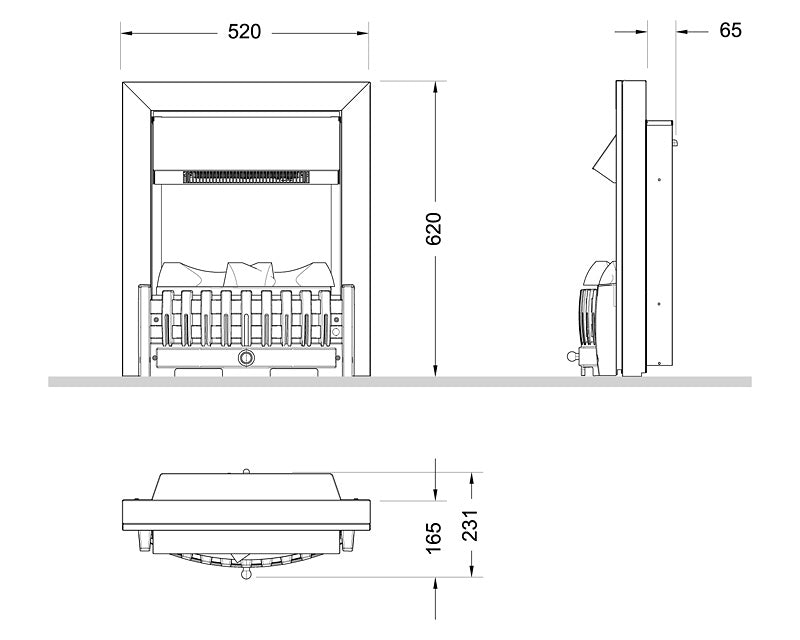 Danville Brass - Electric Fireplace Insert - Opti-Myst