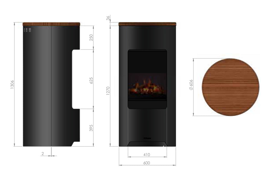 Fyr 127 - Electric fireplace - Opti-Myst