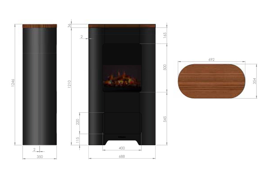 Natur 120 - Electric fireplace - Opti-Myst