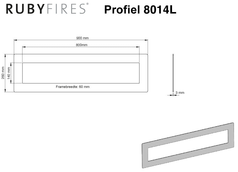 Einbauprofil XL - inkl. Bio-Brenner 8014 L