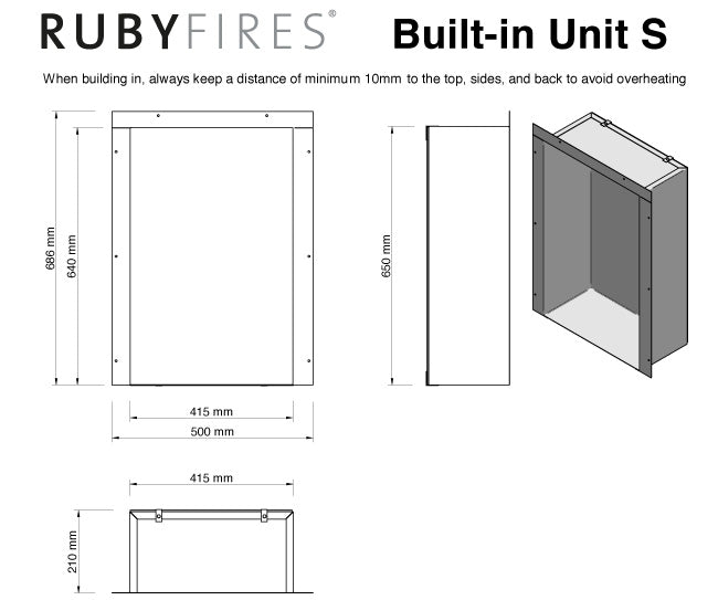 Burner insert S - small - ethanol fireplace insert