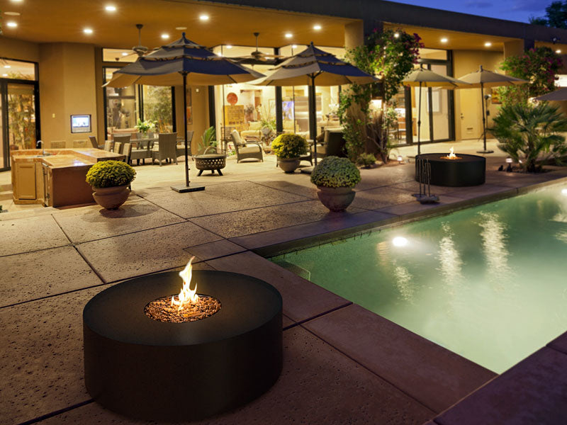 Galio Fire Pit Black - Automatic gas fireplace