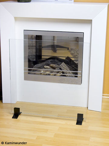 Spark guard glass square - only 1 display piece left in stock (stainless steel feet)