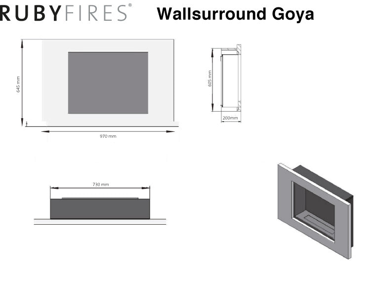 Goya - Ethanol wall fireplace