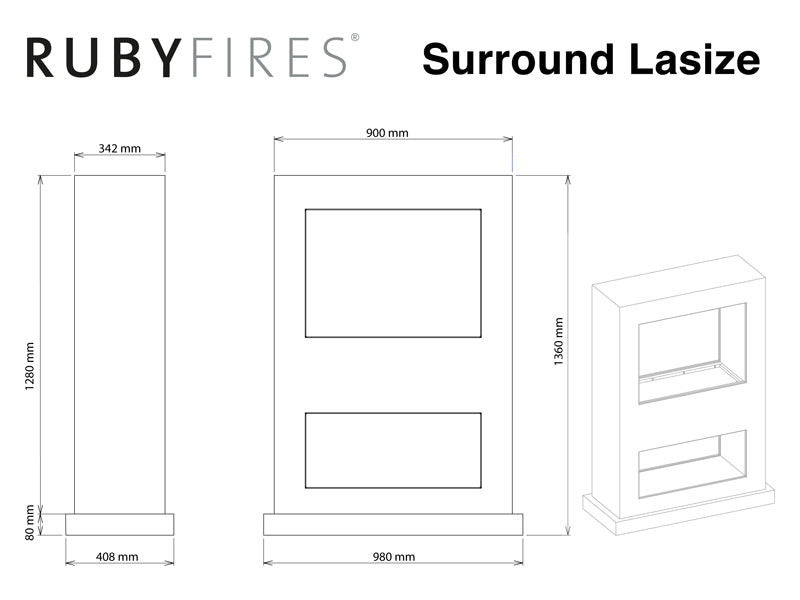 Lasize - Electric fireplace - Opti-Myst - also 1 exhibition piece concrete look still in stock Special price 1,349.00 €