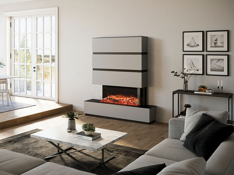 Milazzo 110 RW - Electric fireplace 1 X DISPLAY TABLE white (2 modules) = now €3,948.00 instead of €4,826.00 pick-up price