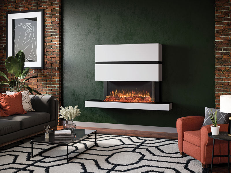 Milazzo 110 RW - Electric fireplace 1 X DISPLAY TABLE white (2 modules) = now €3,948.00 instead of €4,826.00 pick-up price