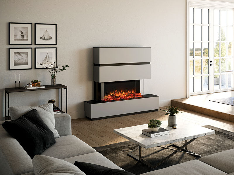 Milazzo 110 RW - Electric fireplace 1 X DISPLAY TABLE white (2 modules) = now €3,948.00 instead of €4,826.00 pick-up price