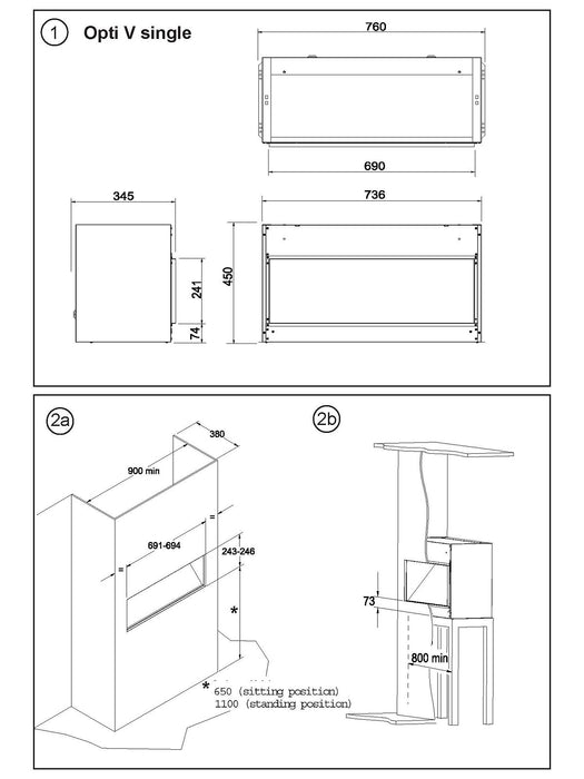 Opti-V Single - Electric fireplace insert