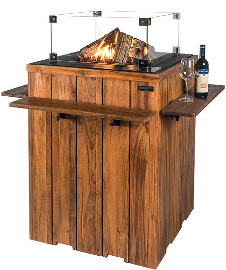 Piazza Alto Teak - gas-powered garden fireplace