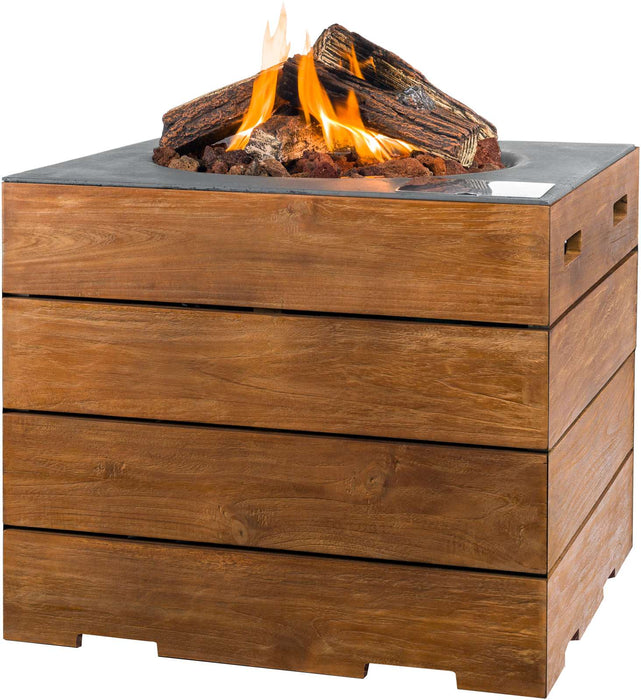 Piazza Grande Teak - gas-powered garden fireplace