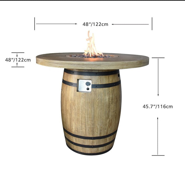 Tuscany - Gas fire bar table