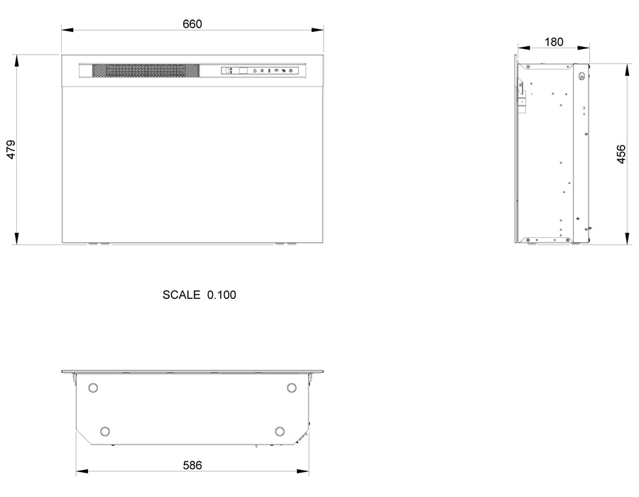 XHD 26 (60x38cm) - inserto per camino elettrico